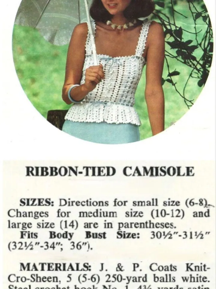 Camisole crochet pattern, top easy crochet, summer top Camisole women ladies pdf