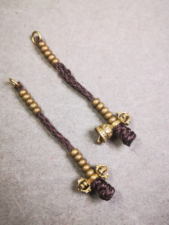 Gandhanra Handmade Tibetan Buddhist Mala Counters,Prayer Bead Counters,with Dorje and Vajra Pendant,Made of  Brass