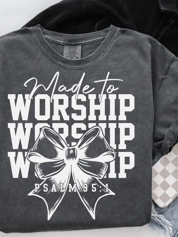 Made To Worship Svg Png, Retro Christian svg, Coquette Bible Verse Svg, nspirational Svg, Motivational svg, Bible Verse svg, Christian svg