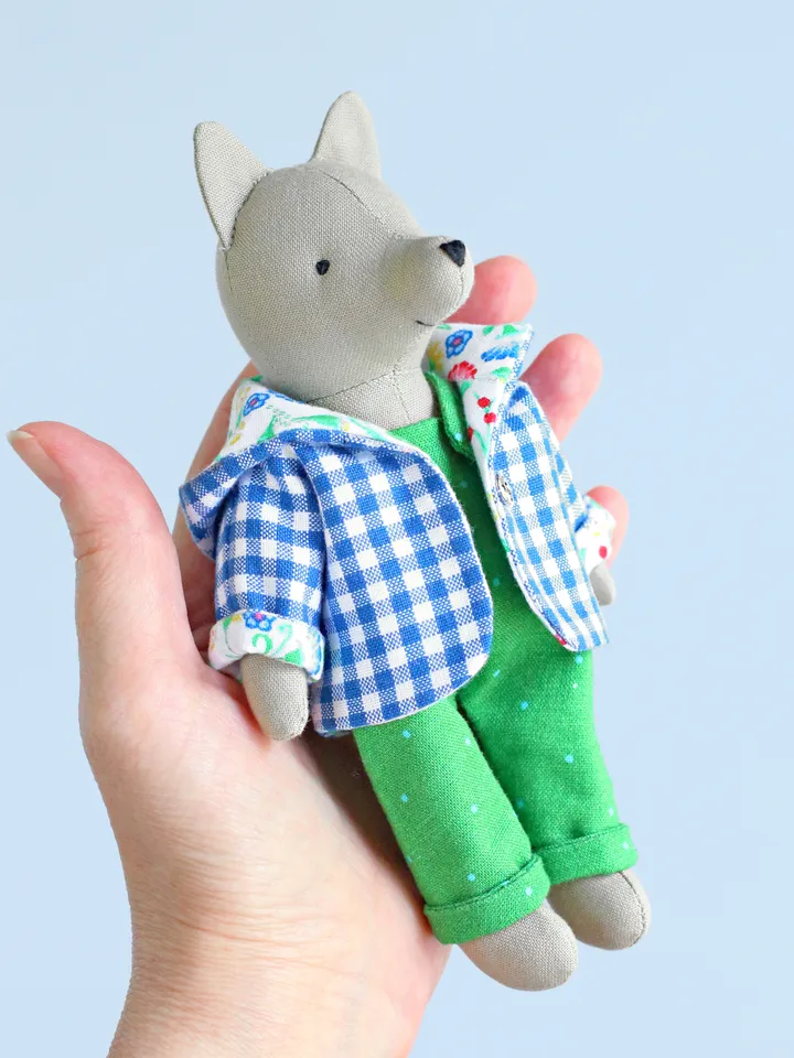 PDF Mini Wolf Stuffed Animal Sewing Pattern