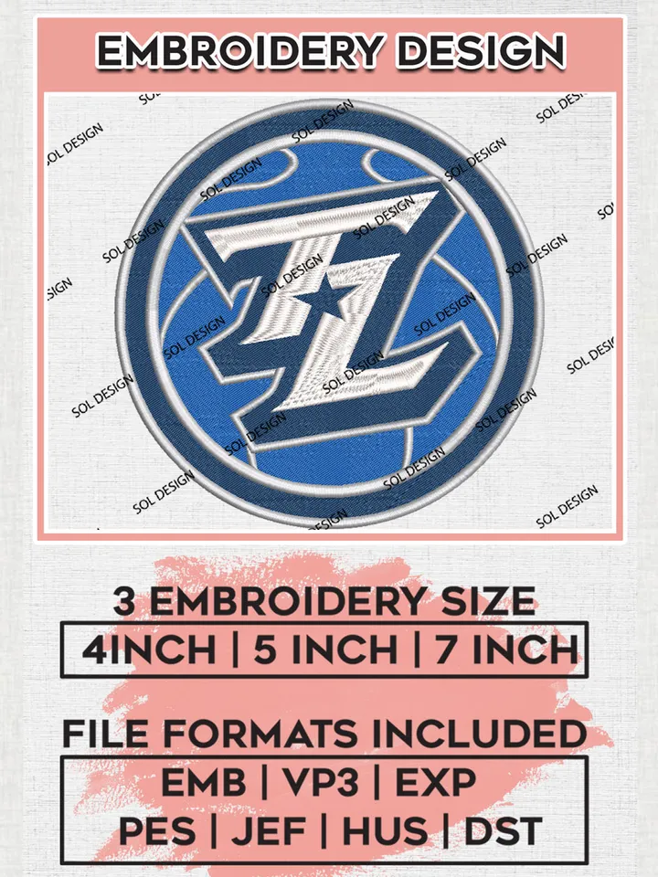 NBA TL Legends Basketball Team Round Logo Embroidery Designs, NBA G League Team Embroidery Files, Basketball Machine Embroidery Designs, NBA Texas Legends Team Logo, Sport Machine Embroidery Design, Digital Download