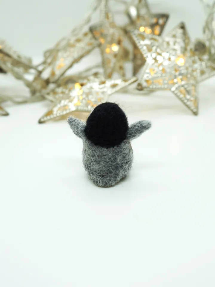 Miniature needle felted baby penguin