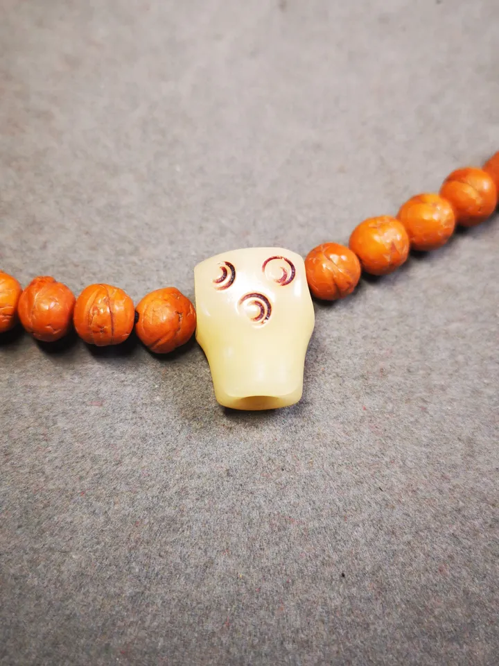 Gandhanra Tibetan Yak Bone Carved Guru Bead,T-drilled 3-Hole Prayer Bead,Mala Bead,Connector Bead for Buddhist Bead Accessories