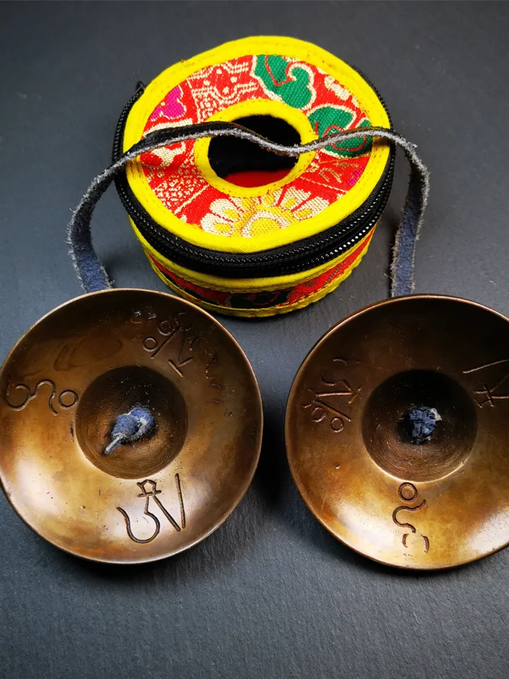 Gandhanra 8cm Tibetan Cymbals,OM Mantra Tingsha Bell,Buddhism Ritual Implement,Handmade in Nepal