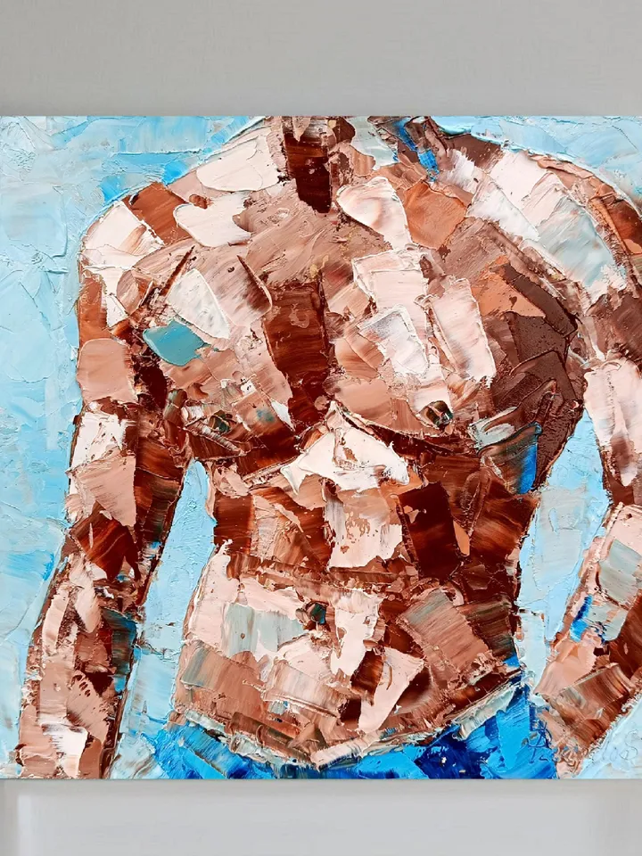 Gay Body Painting Male Original Art Men Abstract Wall Art Gay Wall Decor Gifts for Him Personalized Gifts by ArtProkopaloSv