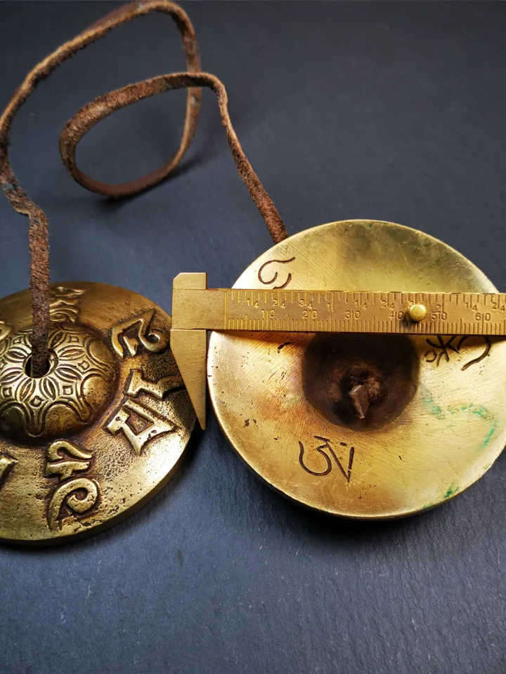 Gandhanra 7.4cm Tibetan Cymbals,OM Mantra Tingsha Bell,Buddhism Ritual Implement,Handmade in Nepal
