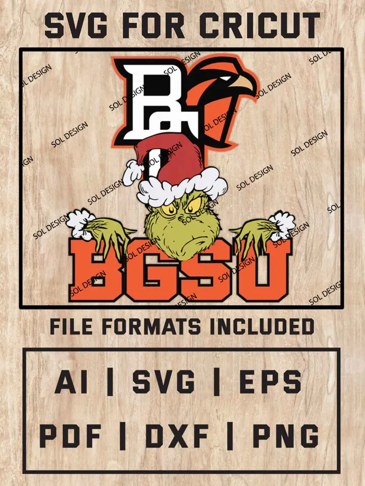 Grinch BGSU Falcons SVG, NCAA College Team SVG Design, NCAA Bowling State Green Falcons SVG, NCAA Bowling Green Falcons Team Cricut, Christmas Svg, Grinch svg, Digital Download