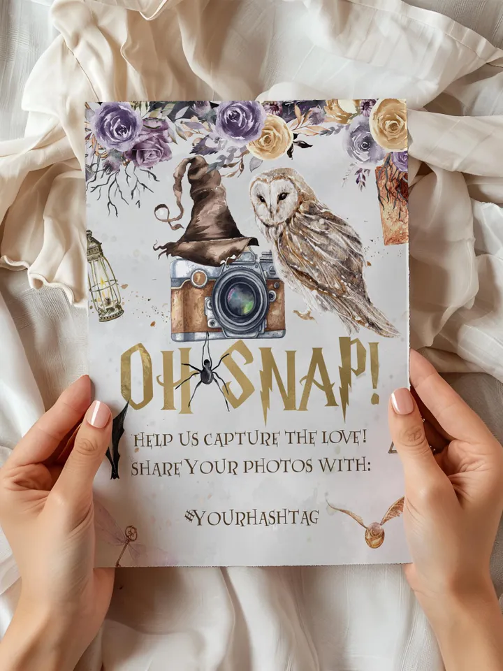 Oh snap sign; Wizard Baby Shower; Magic School Baby Shower template; Wizard Party templates; Instant Download; a1