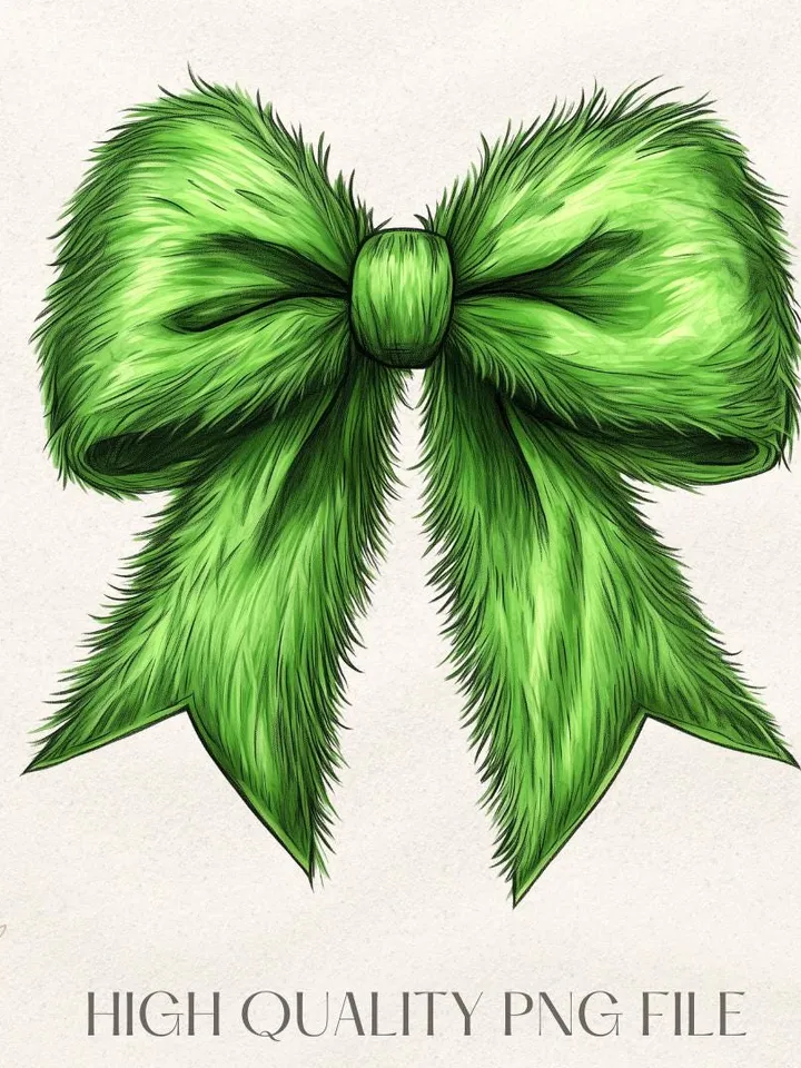 Grincmas Coquette Bow PNG, Green Fur png, Christmas Season Png, Green guy PNG, Christmas png, Retro Christmas Shirt PNG, png files