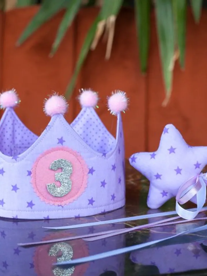 Purple Crown for Kids and Star Wand