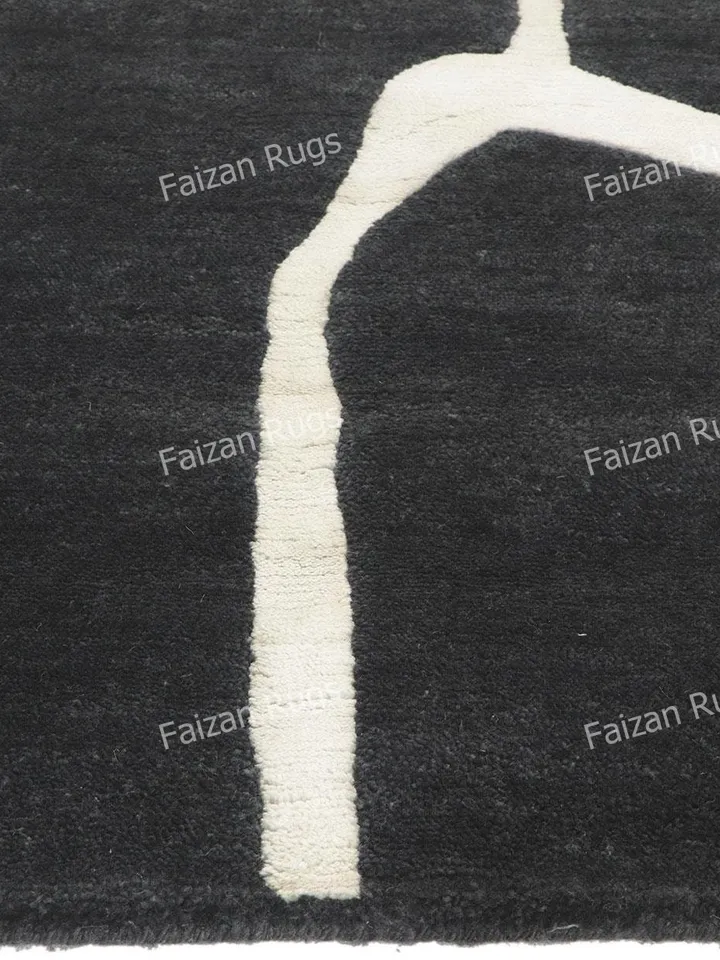 Buy Black & White Hand tufted Contemporary Rug 100% wool carpets for living room, bed room, kids room in any size 9x12,8x10,6x9