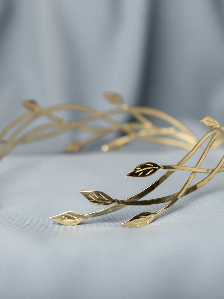 Tiara for wood nymph from branches and leaves Crown of Forest dryad Silver diadem, fantasy fairy elven Princess Kementar