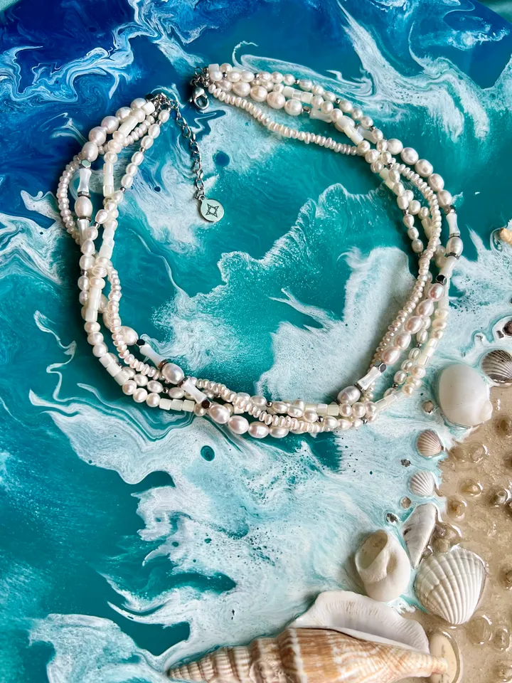 Multilayer Pearl Necklace LOVE COLLAR