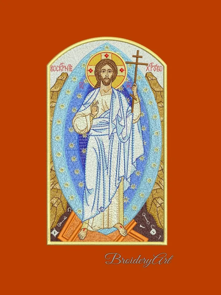 Christ is risen machine embroidery design
