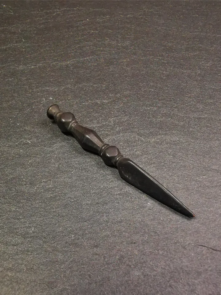 Gandhanra Handmade Tibetan Amulet ,Kila(Dorje Phurba) , Trantic Buddhism Ritual Implement Pendant,Made of Copper,Black type,2.2"