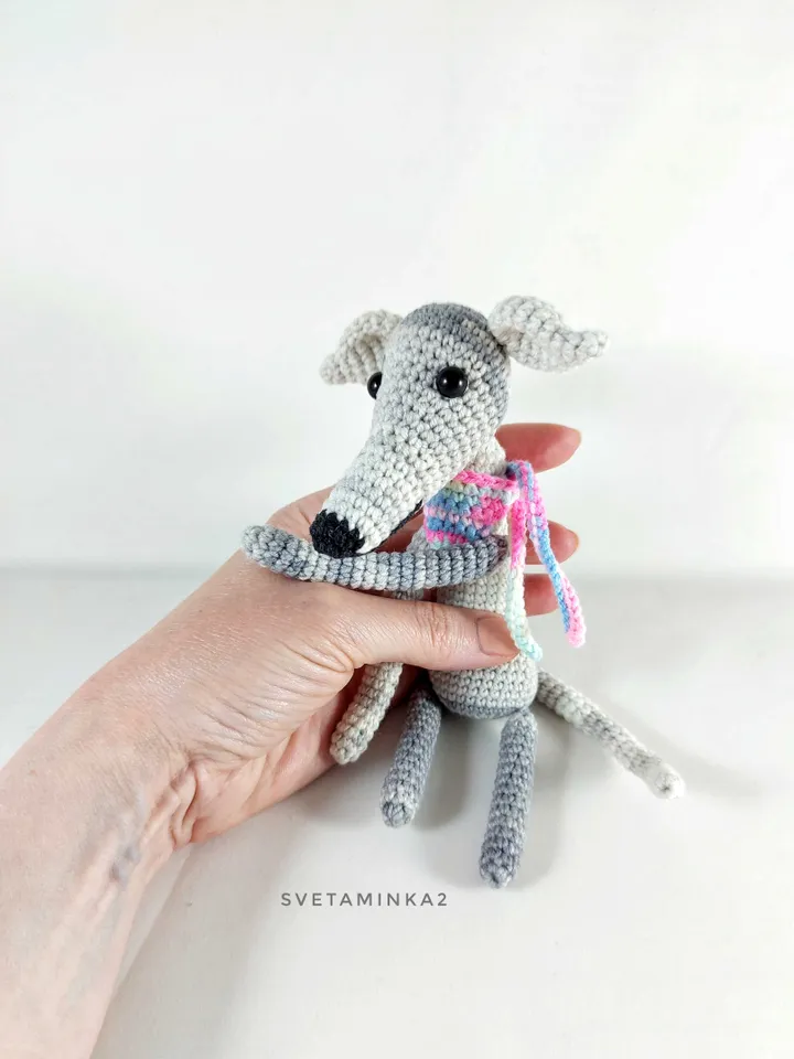 Dog Crochet Pattern Greyhound, Whippet, Italian Greyhound, Galgo, Sighthound, Lurcher. Amigurumi Dog Pattern. Digital Download. PDF.