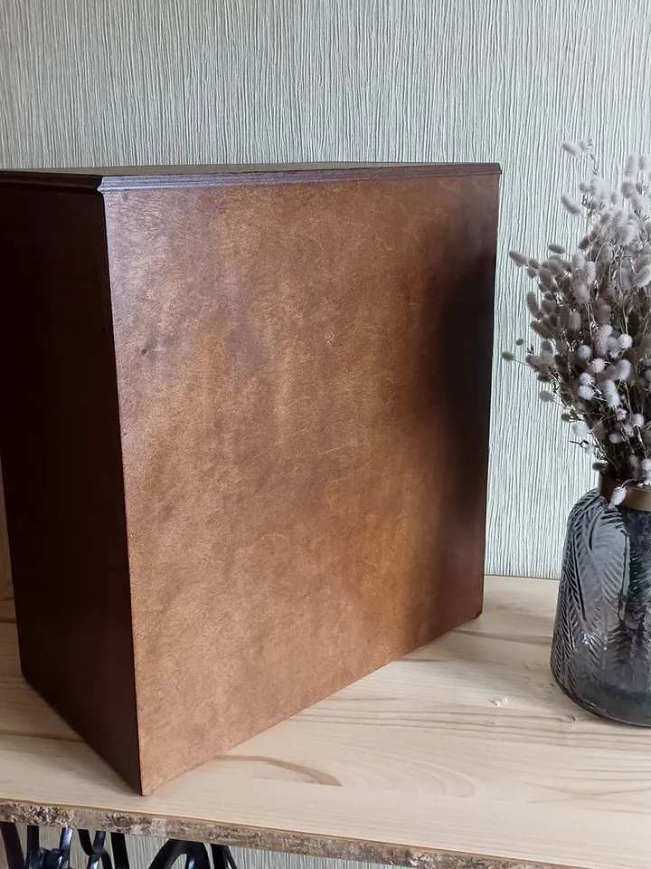 Floss storage cabinet for DMC floss bobbins and skeins, Stitching drawer box with curved faces in vintage style