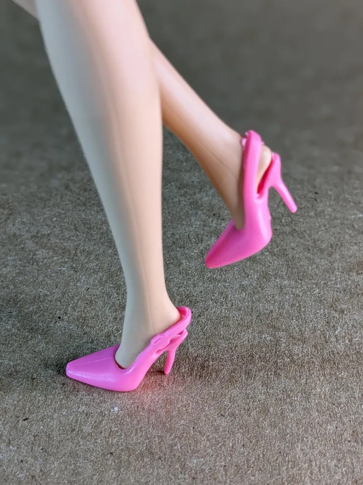 Pink high heel sandals for 1/6 scale female dolls