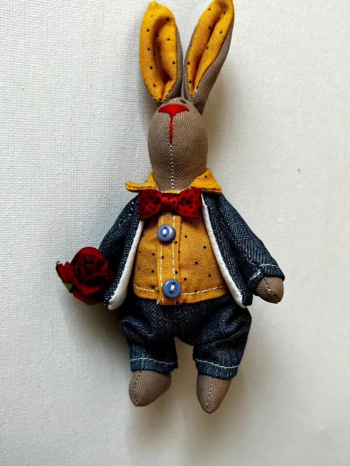 A romantic pair of rabbits. An exclusive interior toy. A unique gift. Completely handmade