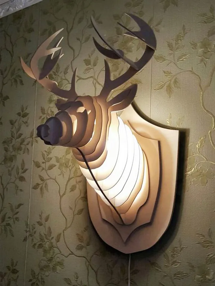 Digital Template Cnc Router Files Cnc Deer Files for Wood Laser Cut Pattern
