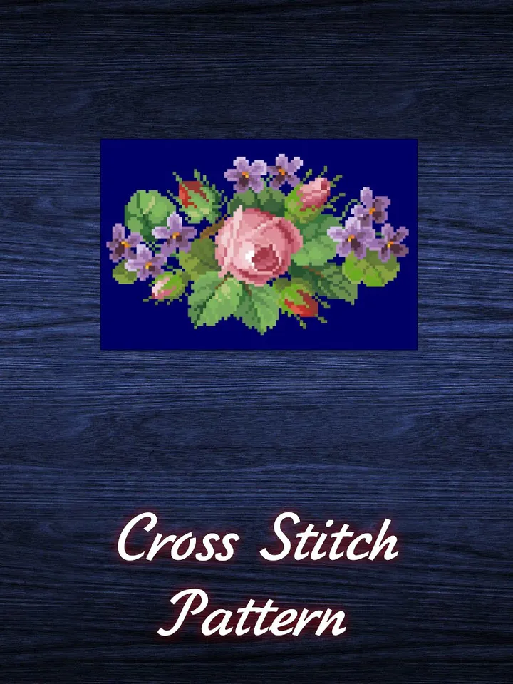 Antique Cross Stitch Pattern Antique Bouquet Counted Digital Download PDF
