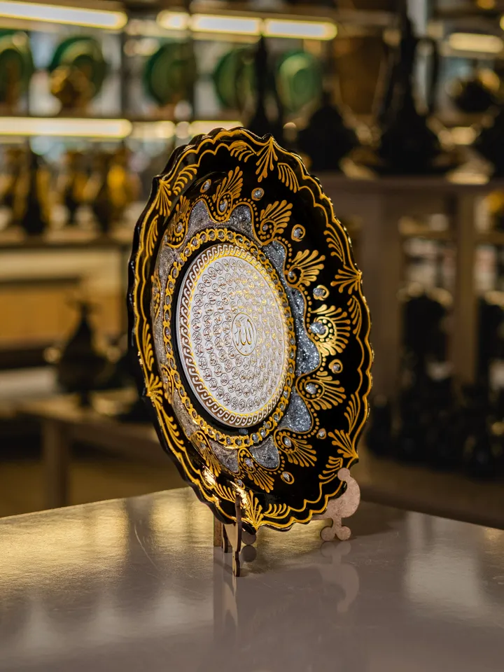 Artisian Black and Gold Handmade Plate