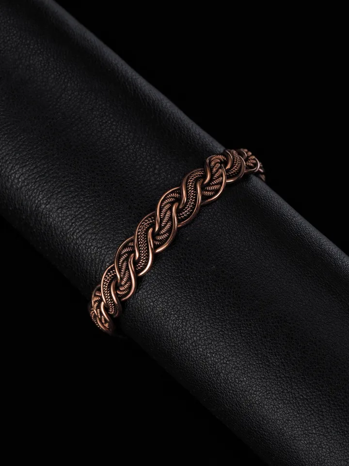 Woven copper wire bracelet Antique style handcrafted copper jewelry Unique gift