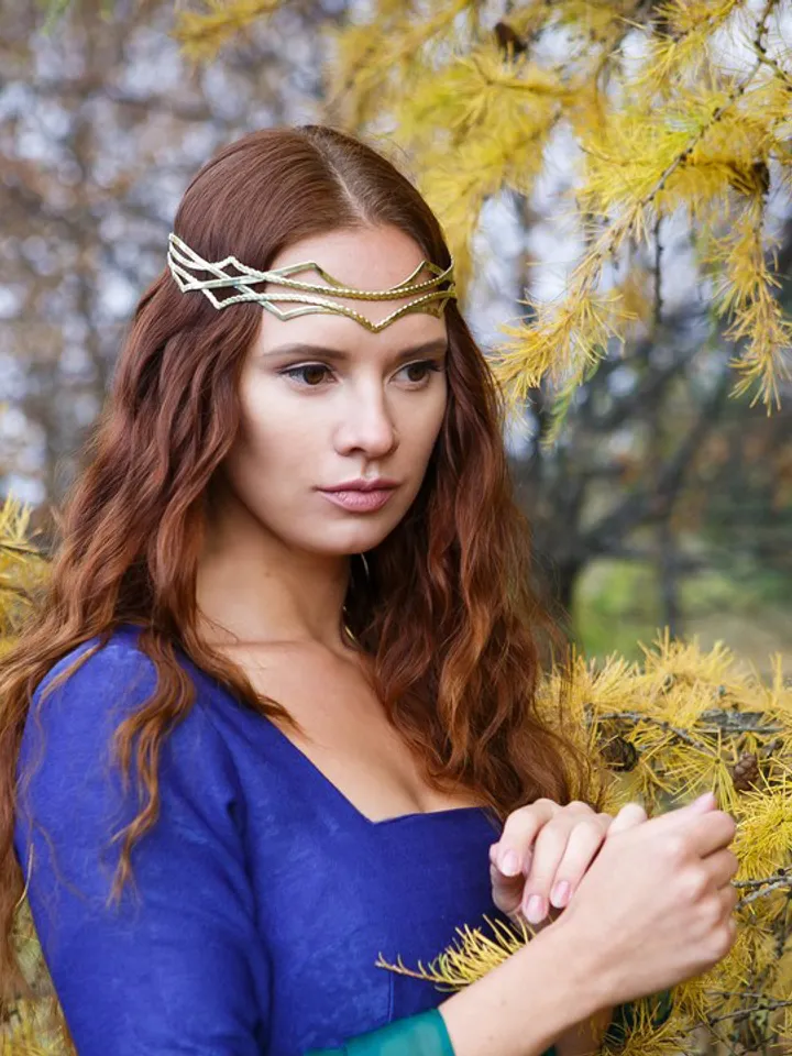 Wedding tiara Celtic medieval bridal diadem Renaissance circlet Bridal Headpiece Elven hair vine Megven