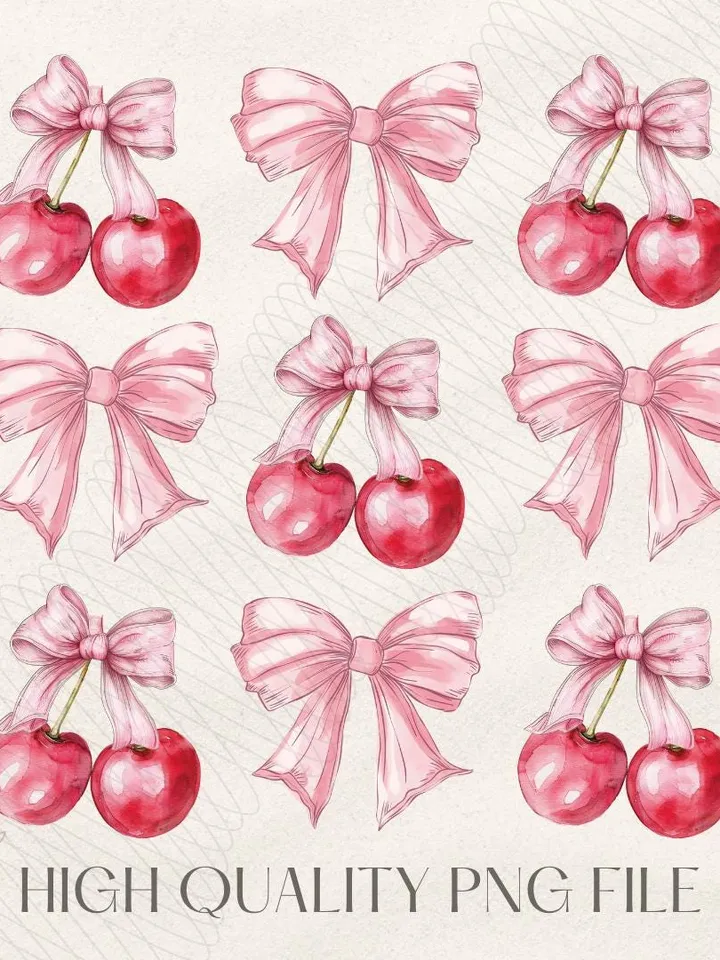 Cherry coquette bow png soft girl era aesthetic png Trendy Cherry png coquette shirt design retro mama png cherry bow png sublimation design