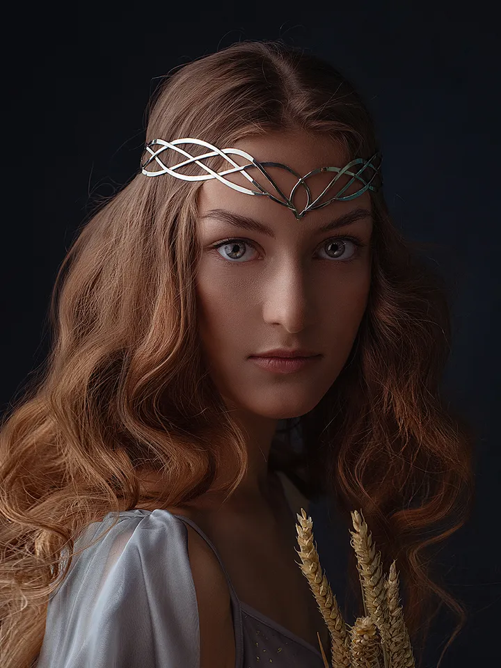 Fantasy diadem jewelry Tiara Elven Crown bridal hair vine Wedding Headpiece bridal headband fantasy fairy Tiara Rosella