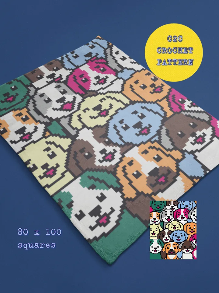 Crochet Pattern C2C Dogs Counted For Crocheting Afghan Plaid Blankets Digital Download PDF