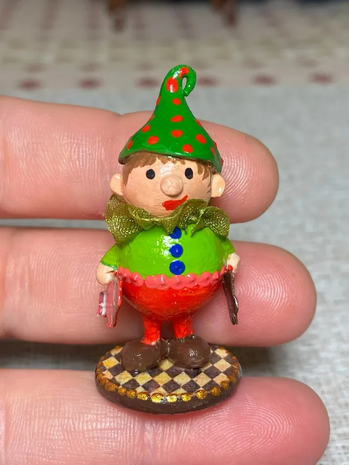 Doll toy. 1:12. Gnomes. Handmade. Circus figurine.