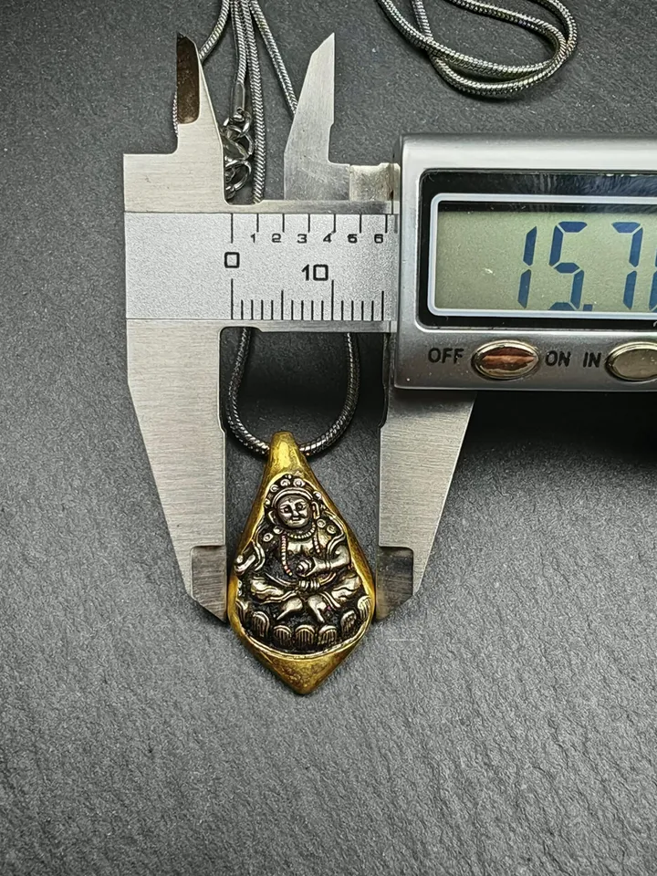 Gandhanra Handmade Tibetan Buddhist Amulet Necklace | Yellow Jambhala Protection Necklace for Wealth | Unique Spiritual Jewelry