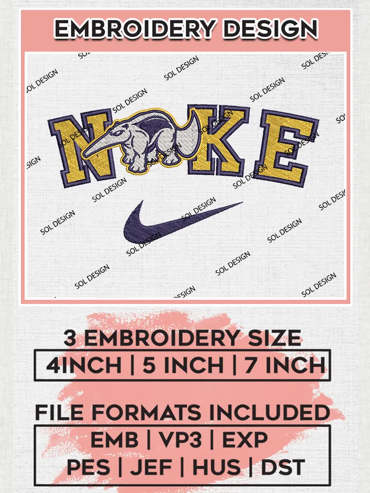 Nike UC Irvine Anteaters Machine Embroidery Design, NCAA UC Irvine Anteaters Embroidery Design Design files, NCAA Embroidery Designs, NCAA Machine Embroidery Designs, Digital Download