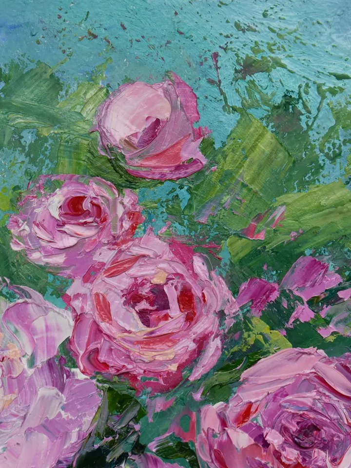 Peony oil painting Flower artwork Pink Peones wall art Froral Original Art by Juliya JC