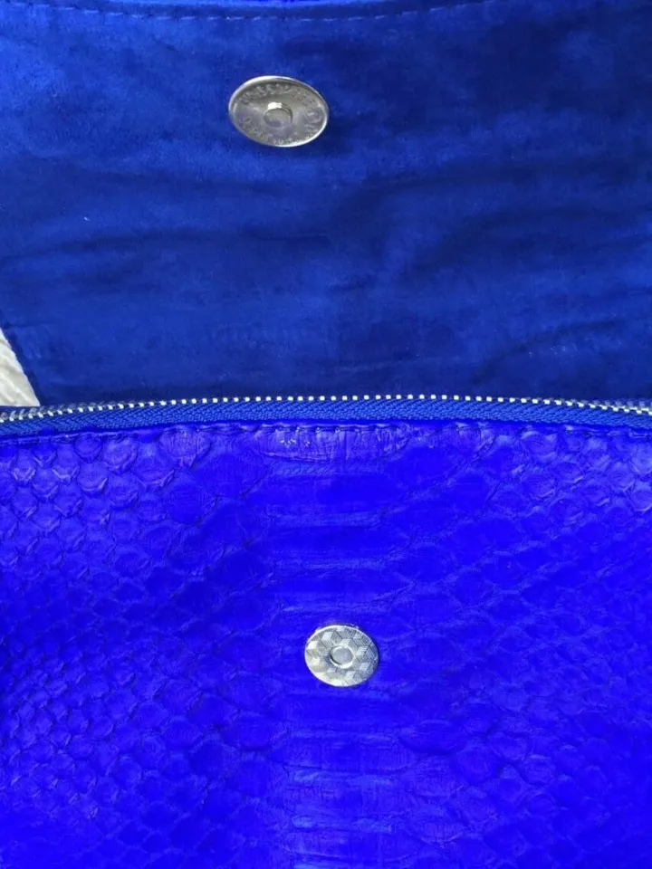 Genuine Python Skin Crossbody Bag | Chain Tassel electric blue bag | Leather Woman Free Shipping Handmade Summer purse | exotic leather bag