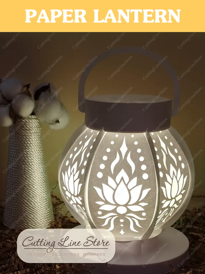 Lotus flower paper lantern template