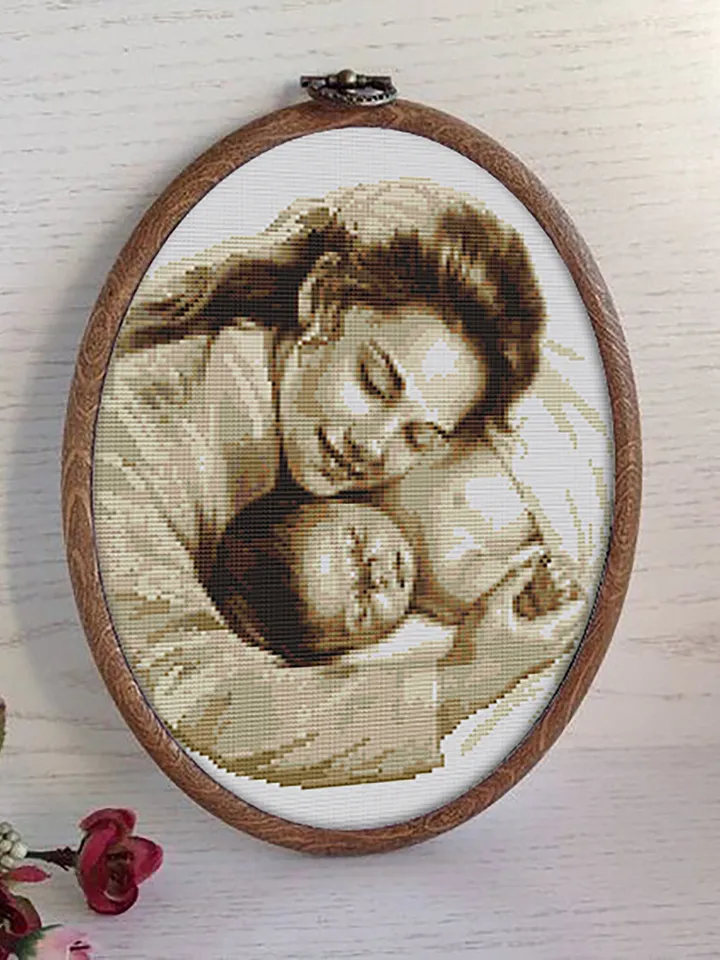 Mother and Baby cross stitch pattern PDF Mother's love cross stitch chart, Modern cross stitch Instant download PDF, Baby room decor #O7