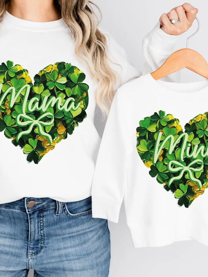 St. Patrick’s Day Heart Brushstroke png Lucky Mama St. Patrick’s PNG, Mama St. Pattys Png, Mama Mini St.Patrick's png, St.Patrick Bow Png