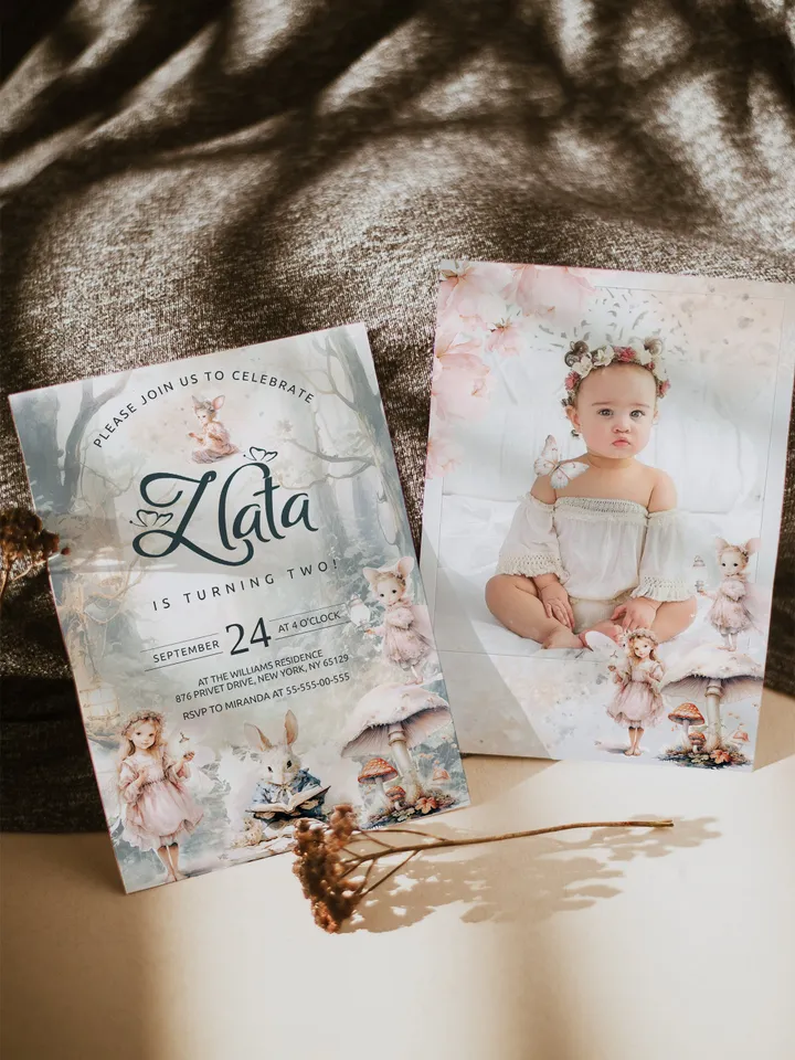 Editable Fairy Birthday Invitation Fairy Floral Birthday Invite Magical Enchanted Fairy 1st Birthday Invite Pixie Fairy Party Magical fa12