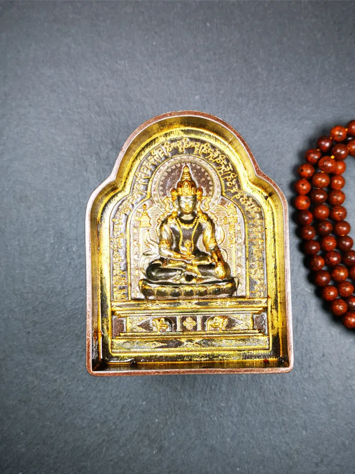 Gandhanra Handmade Tibetan Buddha Statue Mold,Akshobhya Tsa Tsa,Copper Mould For Making Clay Buddha Statue,Tsha Tsha