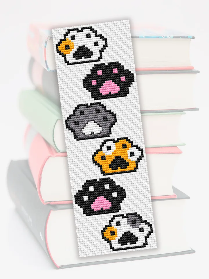 Cross stitch bookmark pattern Cat Paws, Cute Cats