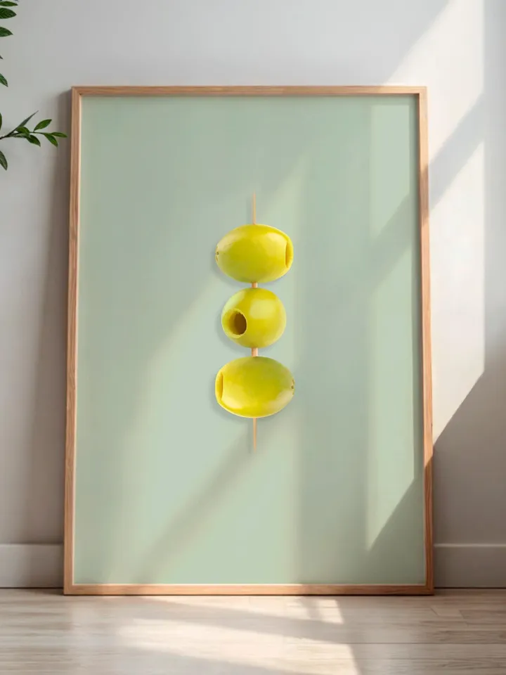 Olive Green Cocktail Olives Print, Martini Poster, Minimalist Wall Art, Cocktail Menu, Alcohol Poster, Retro Wall Art Vintage Digital Decor