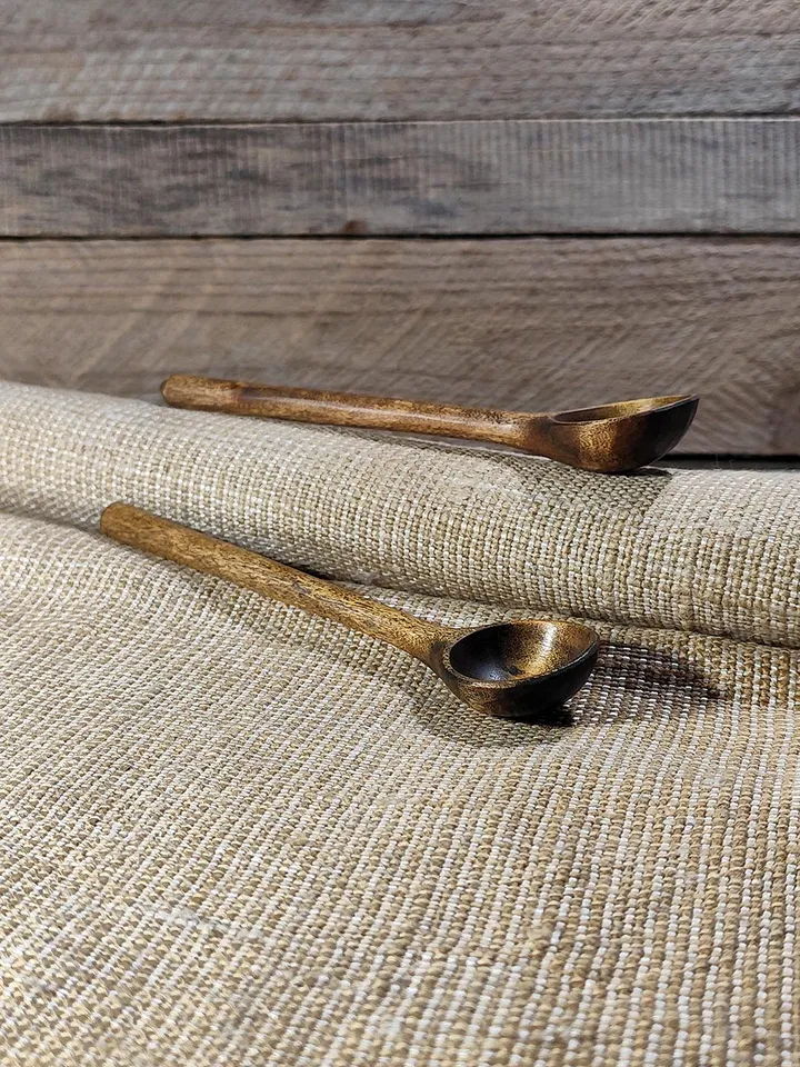 Handmade small wooden spoon, 9th anniversary willow wood, Dessert willow spoon, Measuring spoon, Wooden gift tea lovers