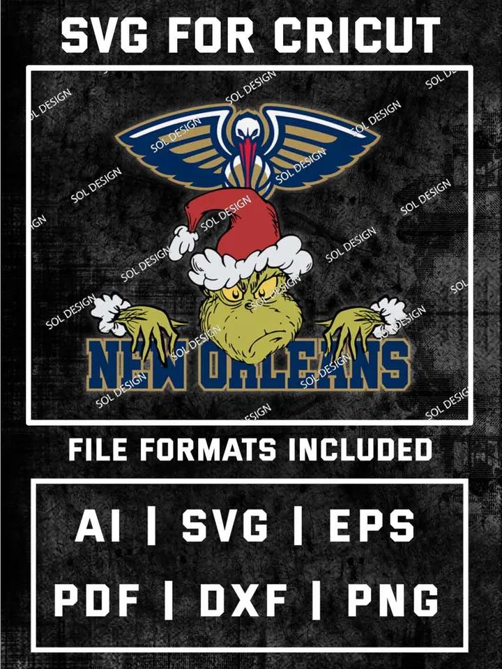 Grinch New Orleans Pelicans SVG, NBA SVG Design, NBA New Orleans Pelicans SVG, NBA Pelicans Cricut, Christmas Svg, Grinch svg, Digital Download
