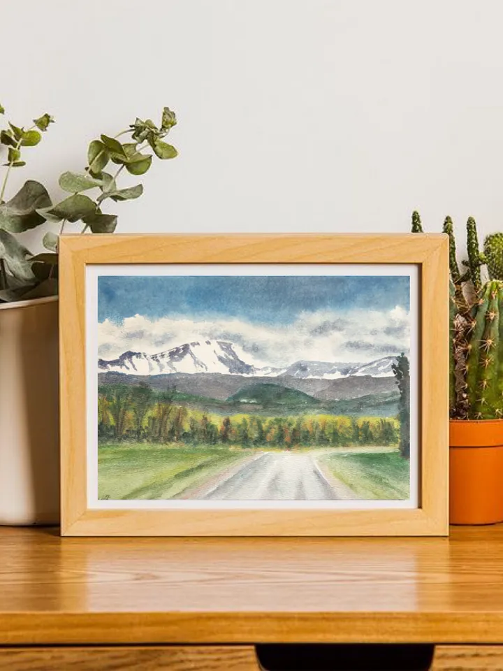 Road original watercolour painting hand painted modern painting wall art original artwork 8x11 inch