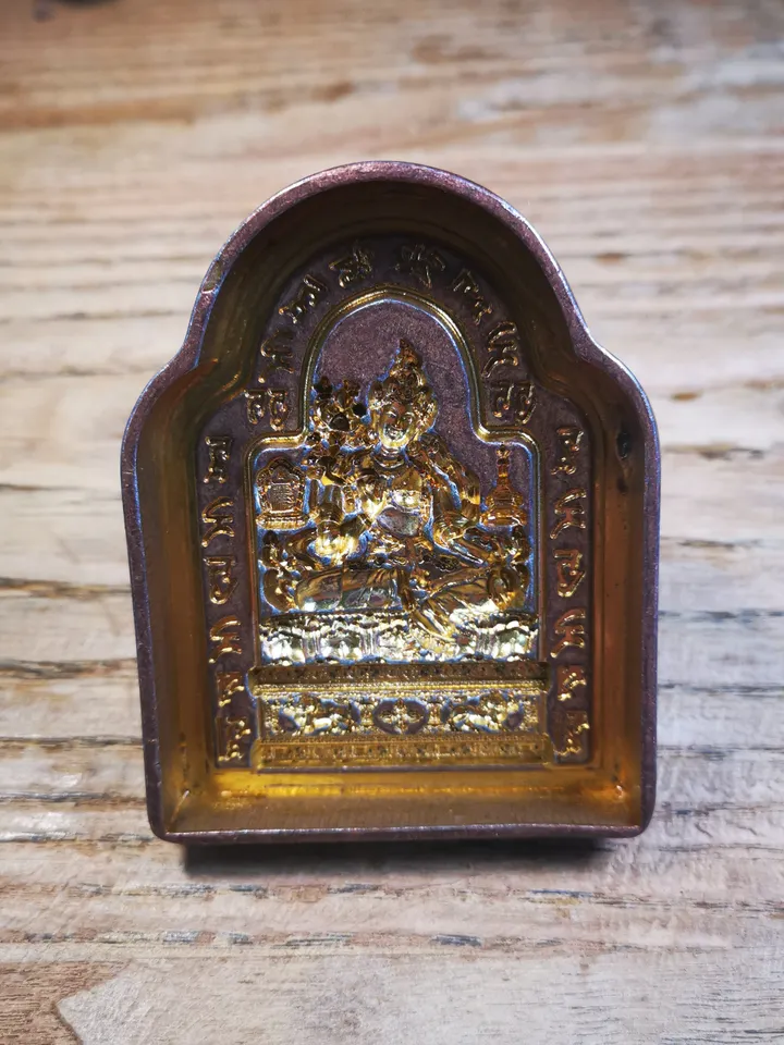 Gandhanra Tibetan Buddha Statue Tsa Tsa Mold,Green Tara with Mantar,Copper Mould For Making Clay Buddha Statue,Tsha Tsha