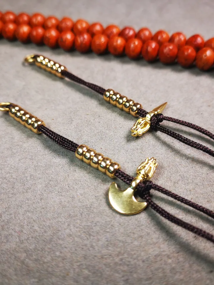 Gandhanra Handmade Tibetan Buddhist Mala Counters,Prayer Bead Counters,with Kila and Kartika Pendant,Made of Brass