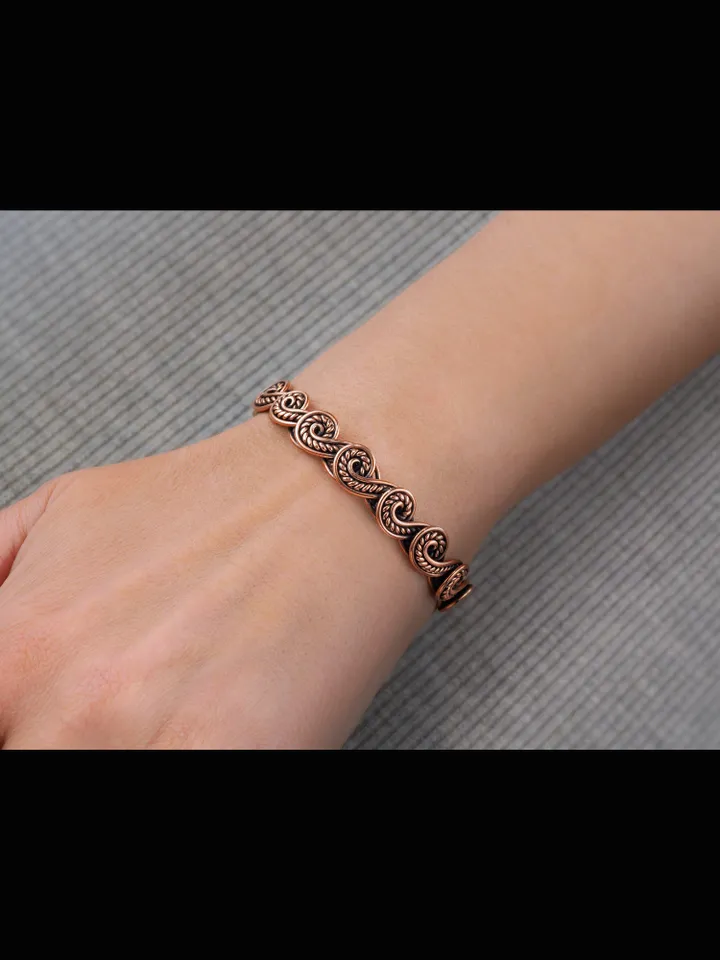 Wire wrapped copper bracelet for woman Antique style copper jewelry WireWrapArt