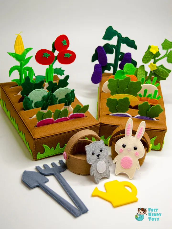 Felt vegetable garden, eco toy, Set 3